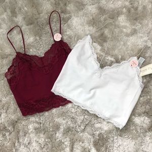 ⭐️BUNDLE⭐️ Two spaghetti strap crop tops!